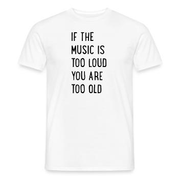 music - T-shirt homme - blanc - Devant - AI Model Male 178 dark (178cm)