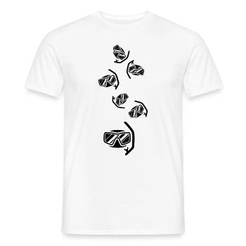 Diving goggles Silhouette - Men's T-Shirt - white - Front - AI Model Male 178 dark (178cm)
