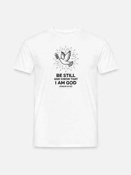 Vær stille og vid, at jeg er gud - Mænd T-shirt - hvid