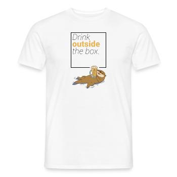 Drink outside the box. - Men's T-Shirt - white - Front - AI Model Male 178 dark (178cm)
