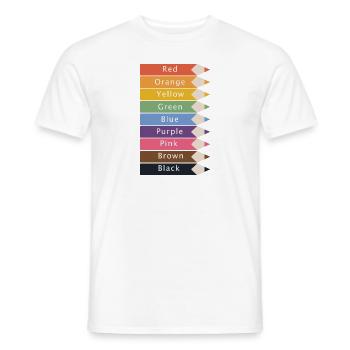 Colorful pens - Men's T-Shirt - white - Front - AI Model Male 178 dark (178cm)