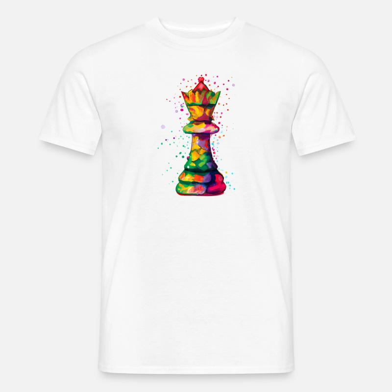 Kunst Schachfigur Königen - Männer T-Shirt - Weiß