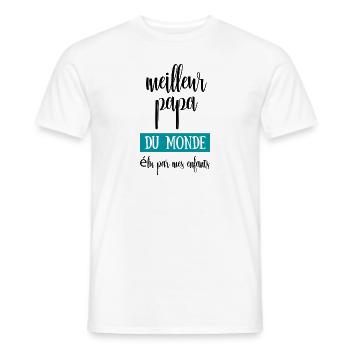 World's Best Dad, Father's Day Gift - Men's T-Shirt - white - Front - AI Model Male 178 dark (178cm)