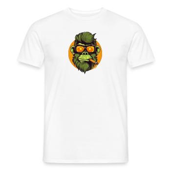 Smoking Ape Nr. One - Männer T-Shirt - Weiß - Vorne - AI Model Male 178 dark (178cm)