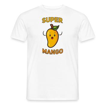 Super Mango Funny Hero - Men's T-Shirt - white - Front - AI Model Male 178 dark (178cm)