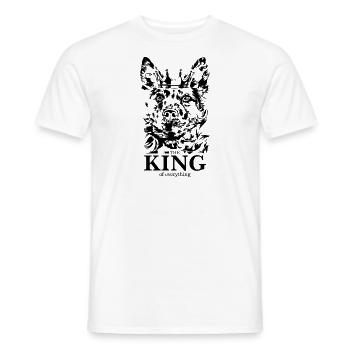 Mudi King of everything Saying Dogs Wilsigns - Men's T-Shirt - white - Front - AI Model Male 178 dark (178cm)
