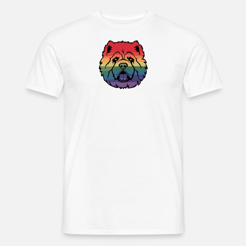 Regenbogen-Chow-Chow - Männer T-Shirt - Weiß