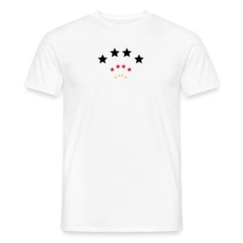 4 Sterne für Schwarz rot gold / 4 stars (3c) - Men's T-Shirt - white - Front - AI Model Male 178 dark (178cm)