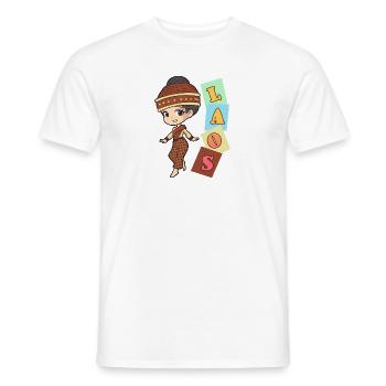 Laos Laos Laotian Fille Robe Lao I Cadeau - T-shirt homme - blanc - Devant - AI Model Male 178 dark (178cm)