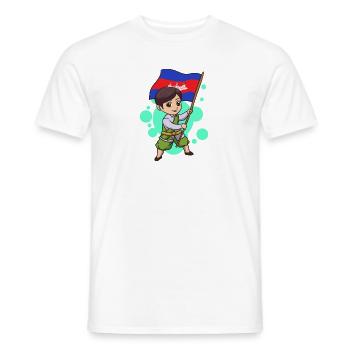 Kambodscha Tempel Khmer Vintage Flagge I Geschenk - Männer T-Shirt - Weiß - Vorne - AI Model Male 178 dark (178cm)