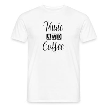 Musik und Kaffee T-Shirt in verliebte Kaffeemusik - Männer T-Shirt - Weiß - Vorne - AI Model Male 178 dark (178cm)