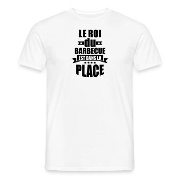 le roi du barbecue est dans la place - T-shirt homme - blanc - Devant - AI Model Male 178 dark (178cm)