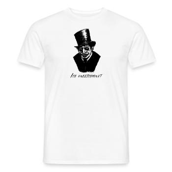 Halloween Horror Creepy Man Unvarnished 01 - Men's T-Shirt - white - Front - AI Model Male 178 dark (178cm)