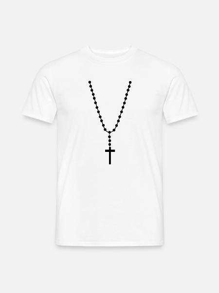 Halskette Hip Hop - Männer T-Shirt - Weiß