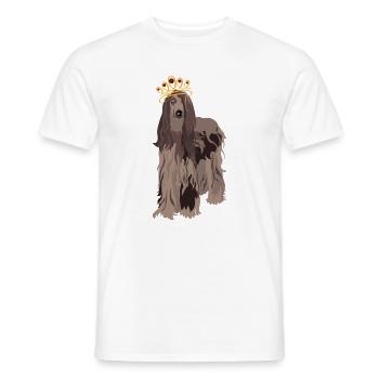 Majestic Dog with Crown - Men's T-Shirt - white - Front - AI Model Male 178 dark (178cm)