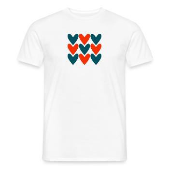 HEART. HEARTS. VALENTINE'S DAY. LOVE. LOVE. COUPLE. - Men's T-Shirt - white - Front - AI Model Male 178 dark (178cm)