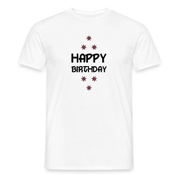 HAPPY BIRTHDAY - T-shirt homme - blanc - Devant - AI Model Male 178 dark (178cm)