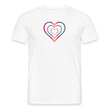 HERZ. PAAR. GERADE VERHEIRATET. Junggesellinnenabschied. VALENTINSTAG. - Männer T-Shirt - Weiß - Vorne - AI Model Male 178 dark (178cm)