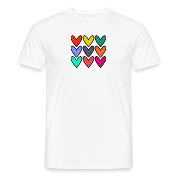 HERZ. PAPA. MAMA. Junggesellinnenabschied. BEBE. KIND. HERZ. FEST - Männer T-Shirt - Weiß - Vorne - AI Model Male 178 dark (178cm)