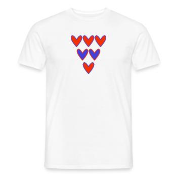 HERZ. PAPA. MAMA. Junggesellinnenabschied. BEBE. KIND. HERZ. FEST - Männer T-Shirt - Weiß - Vorne - AI Model Male 178 dark (178cm)