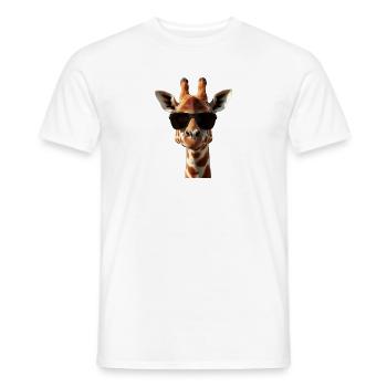 Girafe avec un look cool et sympa - T-shirt homme - blanc - Devant - AI Model Male 178 dark (178cm)