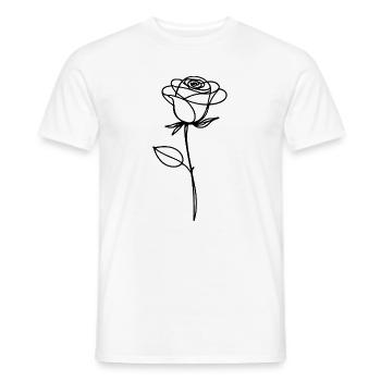 One Line Art Rose - Men's T-Shirt - white - Front - AI Model Male 178 dark (178cm)