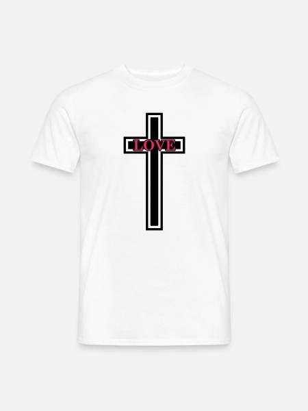 Cross Christian Love - Men's T-Shirt - white