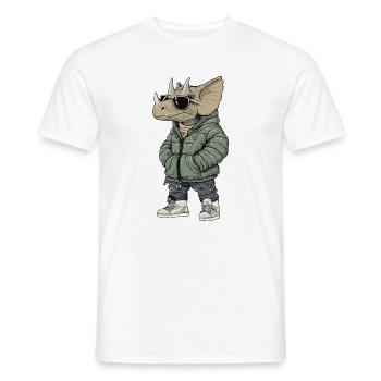 Dinosaurier triceratops Cool Winter - Männer T-Shirt - Weiß - Vorne - AI Model Male 178 dark (178cm)