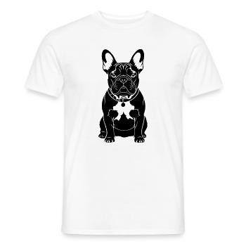 Drôle de bouledogue français cadeau mignon - T-shirt homme - blanc - Devant - AI Model Male 178 dark (178cm)