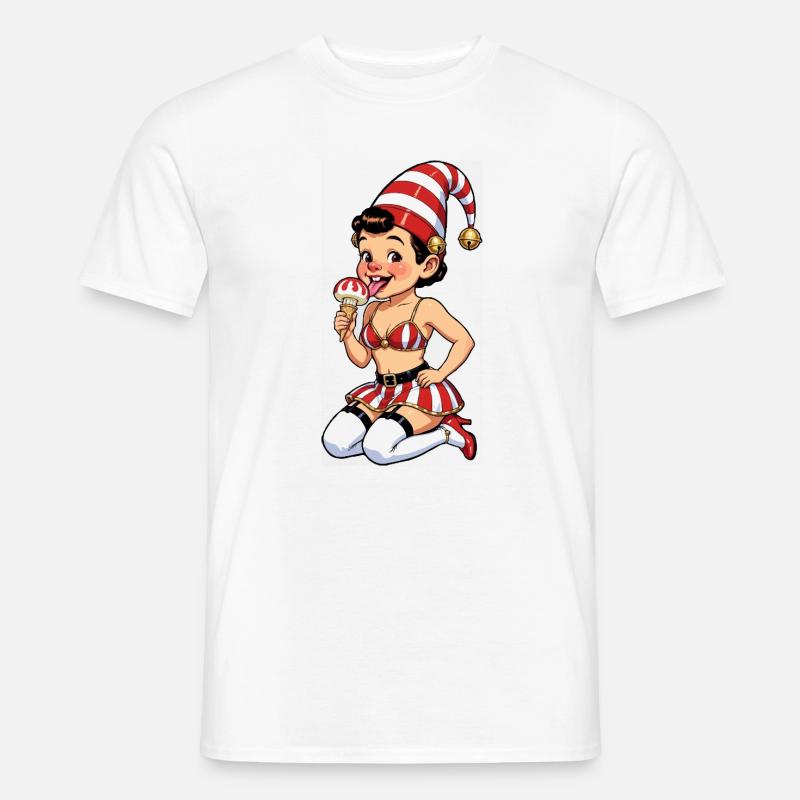Leprechaun-Mädchen mit Eistüte - Männer T-Shirt - Weiß