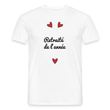 RETRAITE DE L'ANNEE - T-shirt homme - blanc - Devant - AI Model Male 178 dark (178cm)