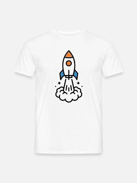 Rocket Launch Space Comic - Men's T-Shirt - white