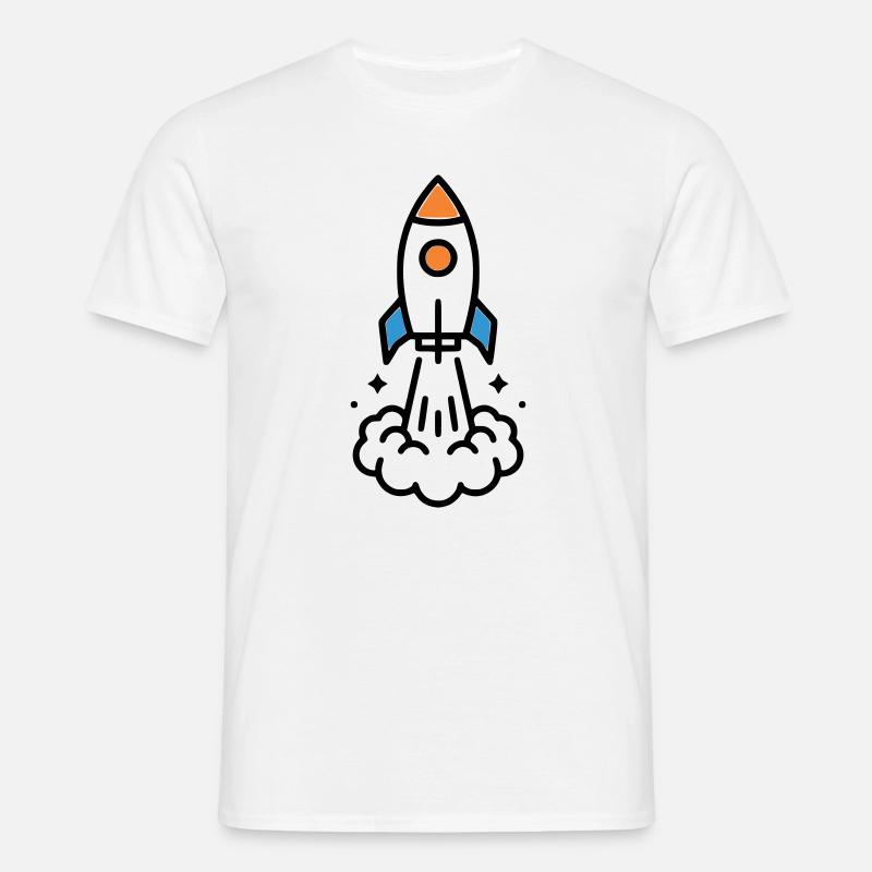 Comic spatial Rocket Launch - T-shirt Homme - blanc