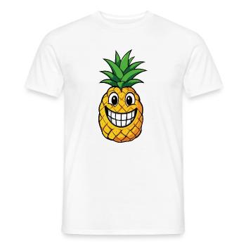 Süßer Ananas Cartoon Sommerfrucht Karibik Comic - Männer T-Shirt - Weiß - Vorne - AI Model Male 178 dark (178cm)