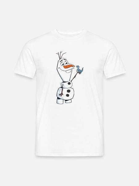 Frozen Schneemann Olaf Mit Slamander - Männer T-Shirt - Weiß
