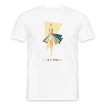 Style In Motion – Abstrakte Mode Illustration - Männer T-Shirt - Weiß - Vorne - AI Model Male 178 dark (178cm)