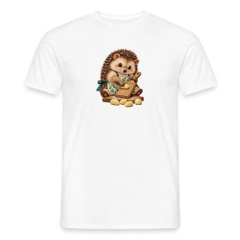 Igel formt Gnocchi am Rillenbrett - Männer T-Shirt - Weiß - Vorne - AI Model Male 178 dark (178cm)
