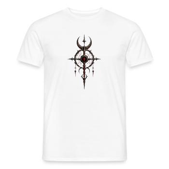 Der Karmesinrote Wächter – Altes okkultes Siegel - Männer T-Shirt - Weiß - Vorne - AI Model Male 178 dark (178cm)