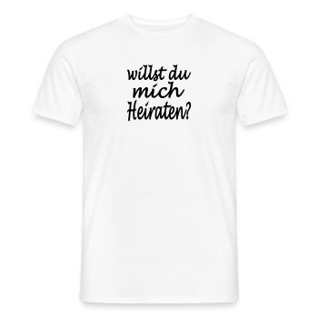willst du mich heiraten - Männer T-Shirt - Weiß - Vorne - AI Model Male 178 dark (178cm)