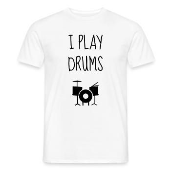 Batterie Batteur Musique Musicien Concert - T-shirt homme - blanc - Devant - AI Model Male 178 dark (178cm)