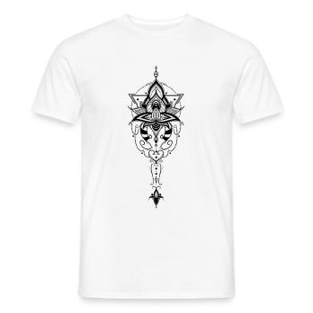 Mandala Blumen lotus Blüte Joga Geschenk - Männer T-Shirt - Weiß - Vorne - AI Model Male 178 dark (178cm)