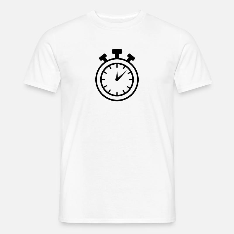 Stoppuhr - Männer T-Shirt - Weiß