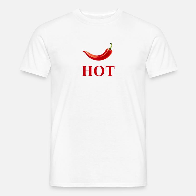 HOT Pepperoni - Männer T-Shirt - Weiß