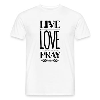 Live Love Pray - T-shirt homme - blanc - Devant - AI Model Male 178 dark (178cm)