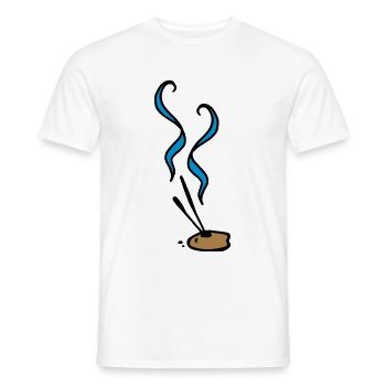 Bâtons d'encens Bâtons d'encens bâtons d'encens - T-shirt homme - blanc - Devant - AI Model Male 178 dark (178cm)