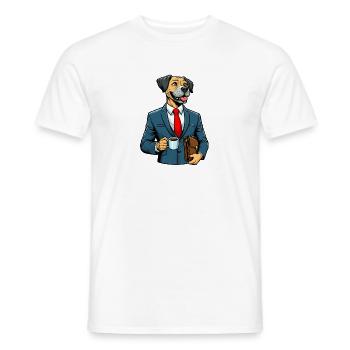 Business Office Work Work Great Dane Suit - Men's T-Shirt - white - Front - AI Model Male 178 dark (178cm)