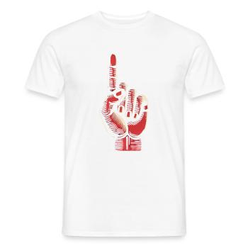 Kühnes Design mit roten Handgesten - Männer T-Shirt - Weiß - Vorne - AI Model Male 178 dark (178cm)