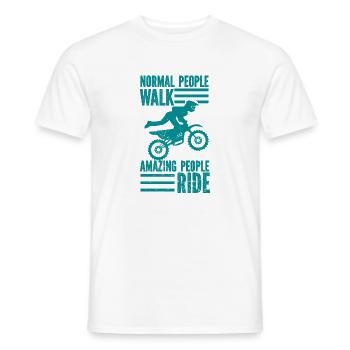 Motorcycle Motocross Bike Racing Motorsport - Men's T-Shirt - white - Front - AI Model Male 178 dark (178cm)