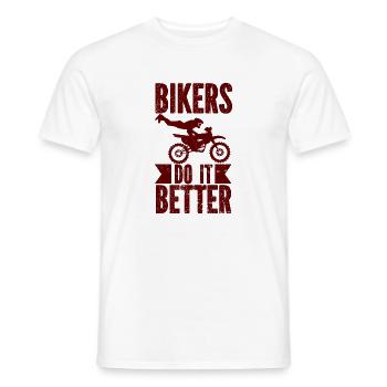 Motorcycle Motocross Bike Racing Motorsport - Men's T-Shirt - white - Front - AI Model Male 178 dark (178cm)