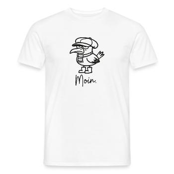 mürrische Möwe mit Mütze und Moin - Männer T-Shirt - Weiß - Vorne - AI Model Male 178 dark (178cm)